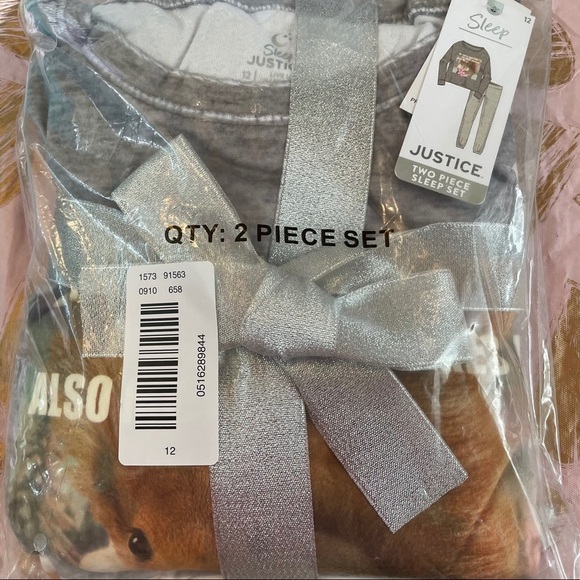 NWT justice girls Santa cookie pajamas 2 pc size 6 Christmas squirrel - Picture 3 of 10